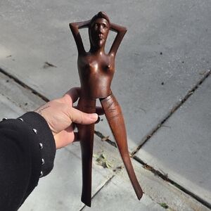 Wooden Female Figurine Sculpture